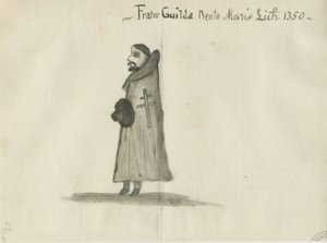 Lichfield - Guildhall [Guildsman]: disegno a seppia, nd [?18° sec] da School English