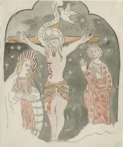 Lichfield - Rappresentazione della crocifissione (Greyfriars): dipinto ad acquerello, nd [?fine XVIII secolo] da School English