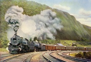 Espresso New York-Chicago, da "Il libro delle meraviglie ferroviarie" di Harry Golding (stampa) da School English