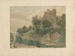 Castello di Tamworth: disegno ad acquerello, nd [?19th cent] da School English
