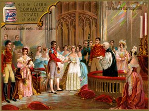 Il matrimonio della Regina Vittoria con il Principe Alberto nel 1840, Liebig Card (stampa)