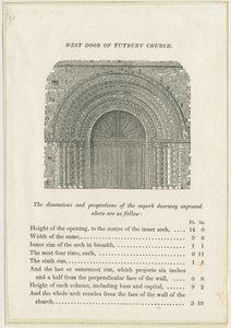 Chiesa Priorale di Tutbury - Porta Ovest (incisione) da School English