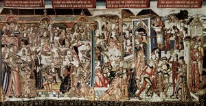 Il banchetto del re Assuero. Libro di Ester: il re Assuero (Serse I) diede ai grandi del suo regno un sontuoso banchetto che durò diversi giorni. Al settimo giorno, ordinò che la regina Vasti, adornata dei suoi abiti più belli, venisse a presentarsi da School Flemish