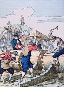 Un cantiere navale al tempo di Luigi XIV da School French