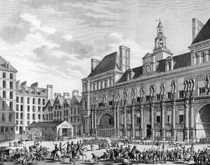 Attacco alla casa comune (municipio) il 29 luglio 1794 a Parigi da parte delle truppe della Convenzione. Parigi, Biblioteca dell