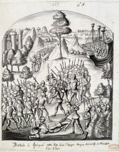 Battaglia di Quimperlé tra Messire Louis di Spagna e il popolo della Contessa di Montfort da School French