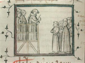 Carlo V (1338-80) il Saggio che predica a Les Halles, Parigi, nel 1364