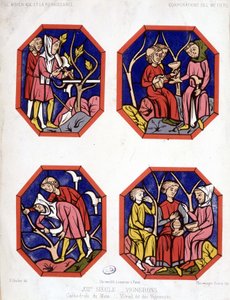Corporazione dei vignaioli - vetrata dei viticoltori della Cattedrale di Le Mans da School French