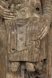 (dettaglio) dalla Vergine e Bambino (legno dipinto)