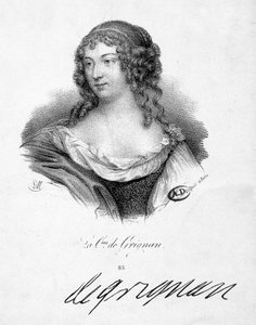 Francoise Marguerite de Sevigne, Contessa di Grignan (1648-1705), figlia di Marie de Rabutin-Chantal (Rabutin Chantal), Marchesa di Sevigne detta Madame de Sevigne (1626-1696) - incisione, n.d. da School French