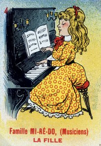 Gioco delle sette famiglie: Mappa della figlia della famiglia Mi-Ré-Do (musicisti). Museo della Carta da Gioco, Issy-les-Moulineaux. da School French