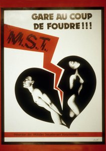 Campagna di affissione per il sesso sicuro (litografia a colori)