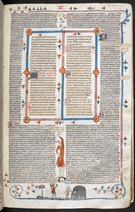Scena di bas-de-page di un uomo che visita un fornaio, dai 