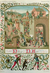Sacco di Aalst e Grammont da parte degli abitanti di Gand nel 1380, da un manoscritto delle 