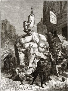 La Guerra delle Farine: saccheggio delle panetterie a Parigi, intorno al 1775 (primi frutti della Rivoluzione Francese).