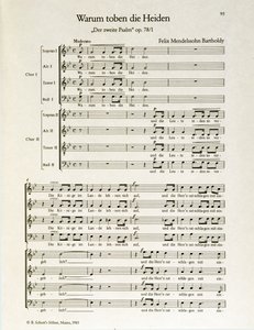"Warum toben die Heiden" secondo salmo, op.38, di Felix Mendelssohn (litografia) da School German