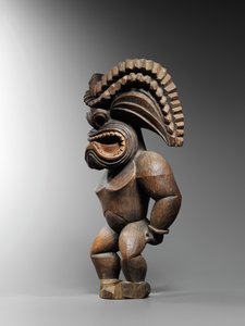 Figura hawaiana, stile kona, rappresentante il dio della guerra, ku ka ’ili moku, c.1780-1820 da School Hawaiian
