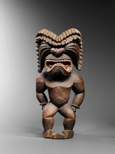 Figura hawaiana, stile kona, rappresentante il dio della guerra, ku ka ’ili moku, c.1780-1820 da School Hawaiian