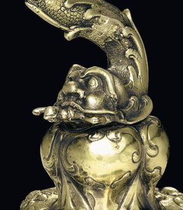 Coppa di nautilo montata, Nagyszeben, metà XVII secolo (dettaglio) da School Hungarian