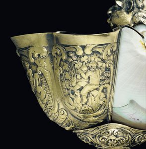 Coppa di nautilo montata, Nagyszeben, metà del XVII secolo (dettaglio)