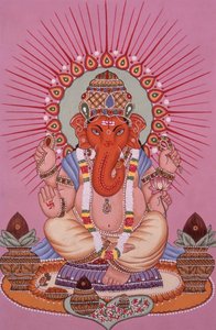 Miniatura di Lord Ganesh Ganpati su carta da School Indian