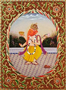 Signore Ganesha Ganpati con Ricamo da School Indian