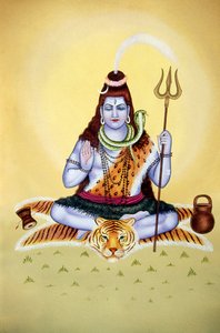 Signore Shiva Shanker Miniatura su Carta