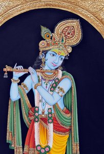 Miniatura di Dio Krishna da School Indian
