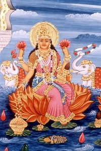 Miniatura della dea Laxmi, India da School Indian