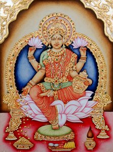 Miniatura della dea Laxmi, India da School Indian