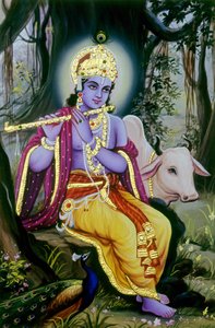 Miniatura di Lord Krishna, India da School Indian