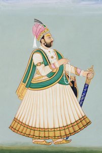 Miniatura dipinta di Maharaja Sawai Jagat Singh, Jaipur da School Indian