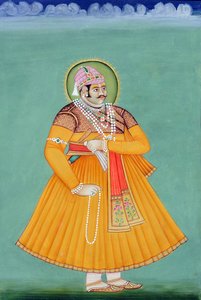 Miniatura del Maharaja Sawai Madho Singh, Jaipur da School Indian
