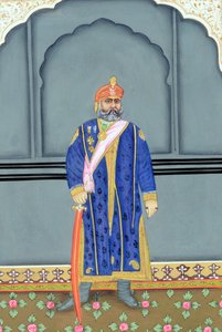Miniatura dipinta di Maharaja Sawai Madho Singh Secondo, Jaipur