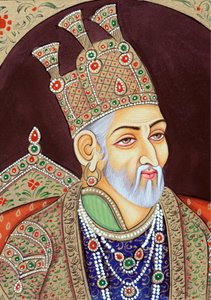 Miniatura del Mughal Imperatore Bahadur Shah Zafar da School Indian