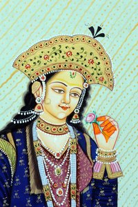 Miniatura della Regina Mughal Mumtaz Mahal da School Indian