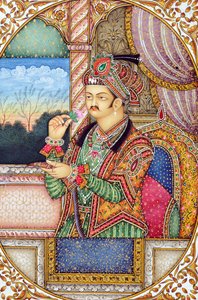 Miniatura del Mughal Imperatore Jahangir India Asia da School Indian
