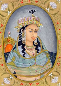 Miniatura della Regina Mughal Mehrunissa India Asia