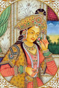 Miniatura della Regina Mughal Mumtaj, India da School Indian
