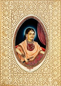 Miniatura dipinta su avorio di Mumtaz Mahal da School Indian