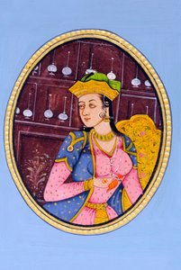 Miniatura della Regina Mumtaj Mahal India Asia da School Indian