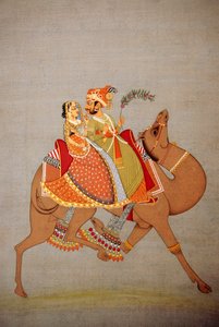 Miniatura su carta, Dhala Maru, Rajasthan, India