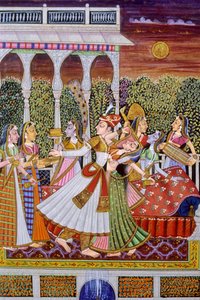 Miniatura del re e della regina Mughal da School Indian
