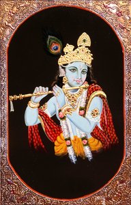 Dipinto di Dio Krishna, India da School Indian