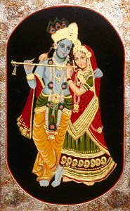 Dio Krishna e la Sua Più Grande Devota Radha, India da School Indian
