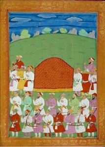 Palanquino delle concubine del sultano, corte dello Shah Alem. Miniature indiane e persiane in "Storia dell