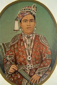 Ritratto del Maharaja Ganga Singh, Bikaner, Rajasthan, India da School Indian
