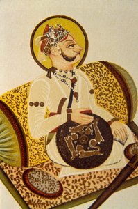 Ritratto di Maharaja Madan Singh, capo della foresta, Rajasthan, India da School Indian