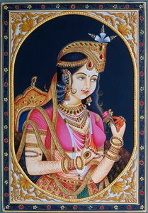 Ritratto di Mumtaz Mahal su Carta da School Indian