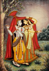 Radha Krishna nel monsone
